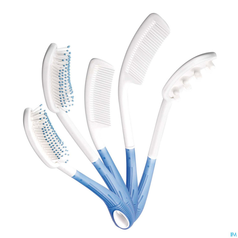 Beauty brosse cheveux longue bleu