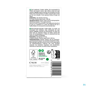 Purasana vegan guarana bio    caps 120x300mg