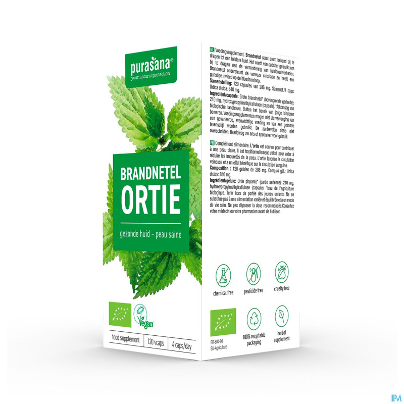 Purasana vegan ortie bio    caps 120x210mg