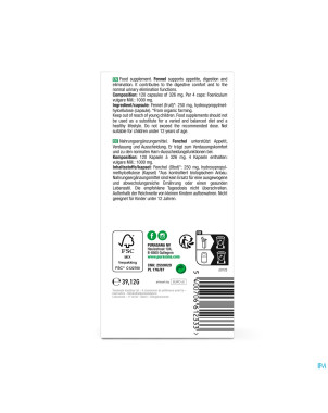 Purasana vegan fenouil    caps 120x250mg