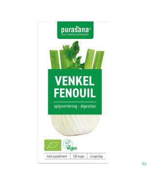 Purasana vegan fenouil    caps 120x250mg