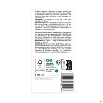 Purasana vegan sauge bio    caps 120x220mg