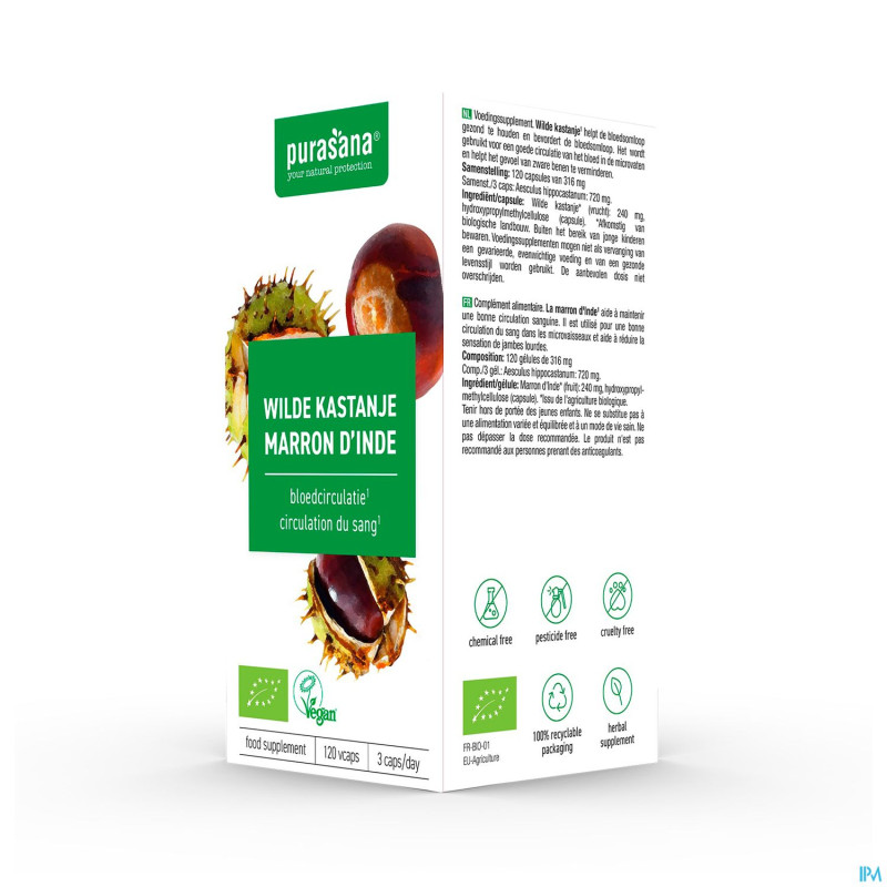 Purasana vegan marron d inde bio    caps 120x240mg