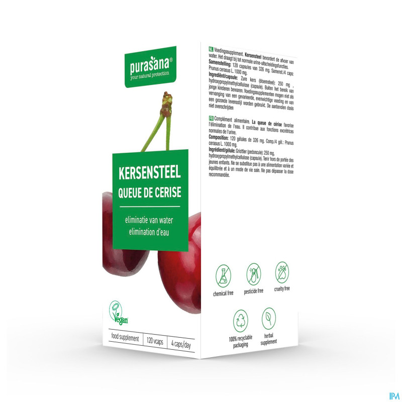 Purasana vegan queue cerise    caps 120x250mg