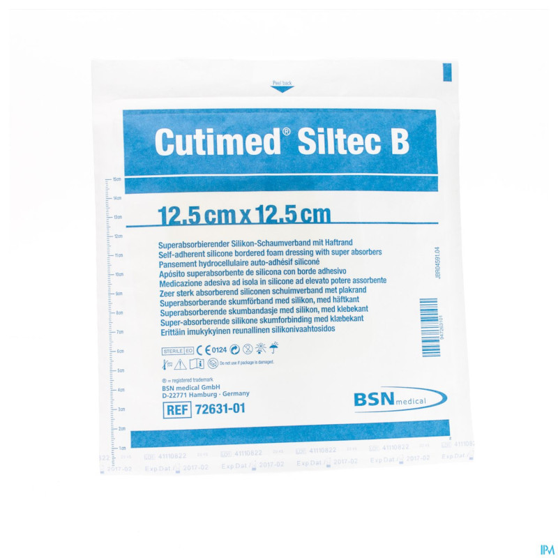 Cutimed siltec b cp steril   12,5x12,5cm 1 7328401