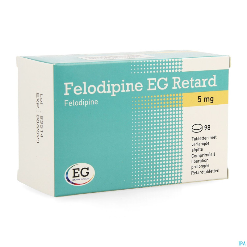 Felodipine eg retard  5mg comp liber prol 98x 5mg