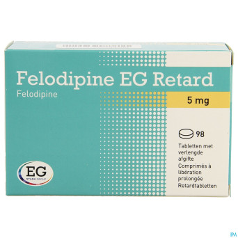 Felodipine eg retard  5mg comp liber prol 98x 5mg