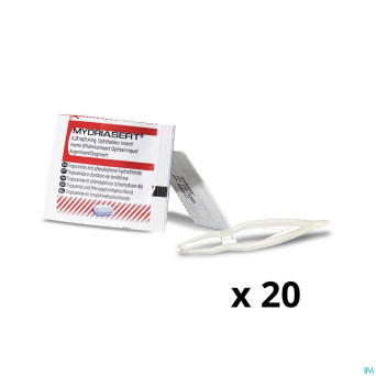 Mydriasert 0,28 mg/5,4 mg 20 ooginsert + 20 pincet