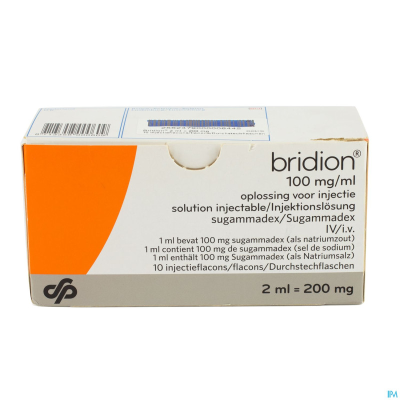 Bridion sol inj 100 mg 1 ml 10 2 ml