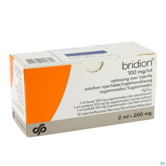 Bridion sol inj 100 mg 1 ml 10 2 ml