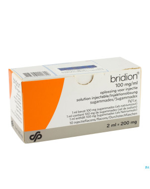 Bridion sol inj 100 mg 1 ml 10 2 ml