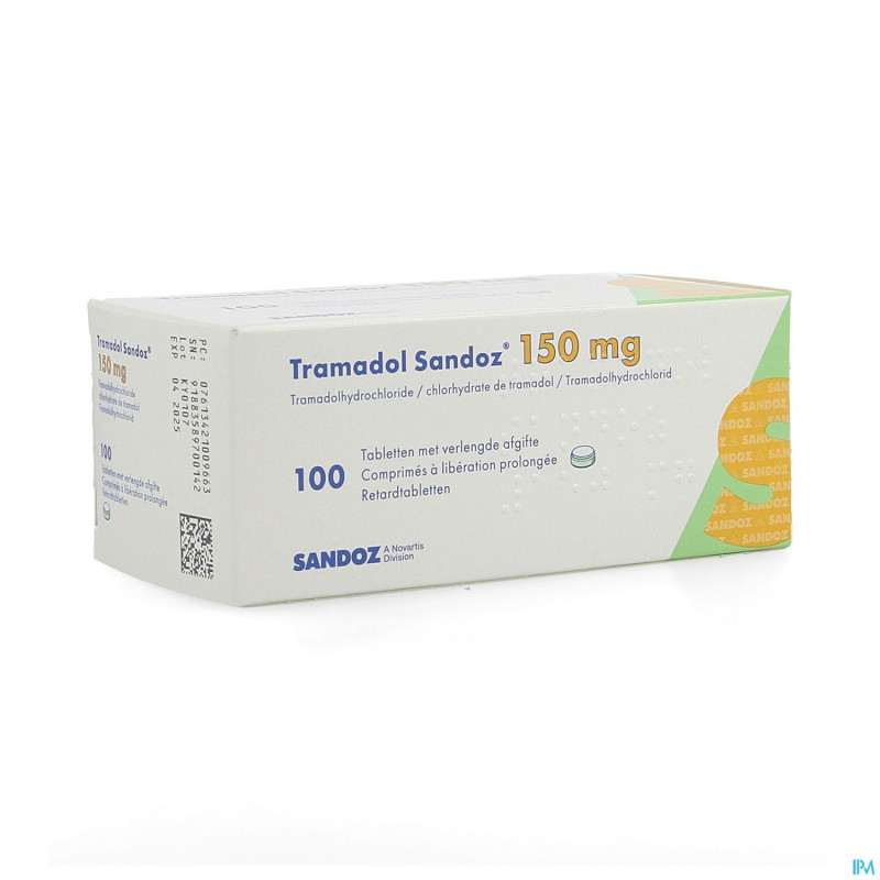 Tramadol 150 sandoz comp liberat prol 100 x 150 mg