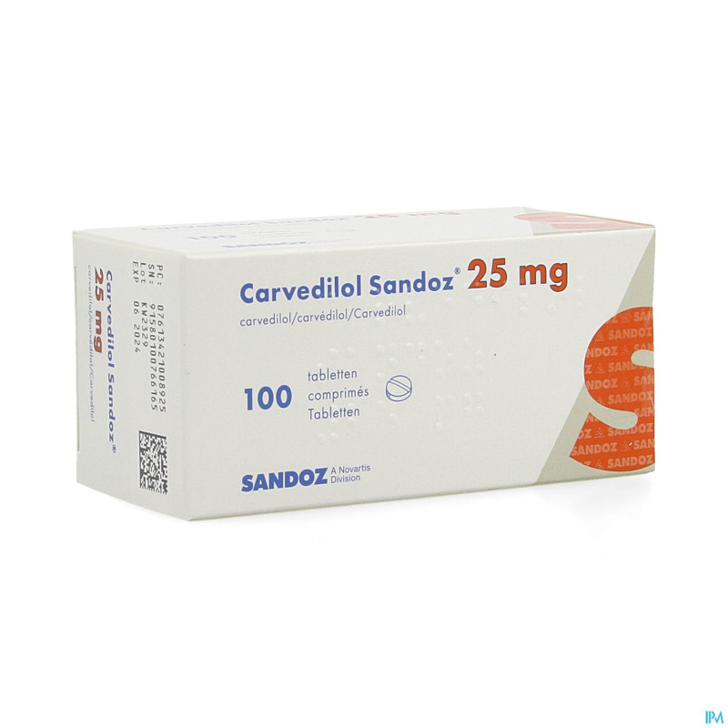 Carvedilol sandoz comp 100 x  25 mg