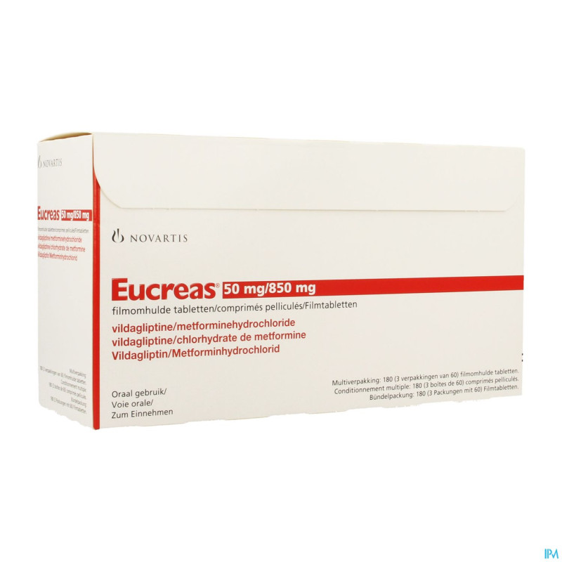 Eucreas 50 mg/ 850 mg comp pell 180
