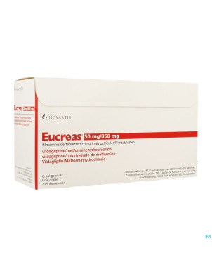 Eucreas 50 mg/ 850 mg comp pell 180