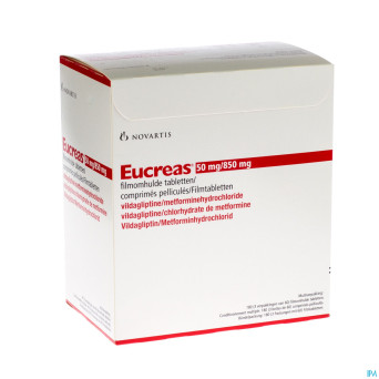 Eucreas 50 mg/ 850 mg comp pell 180