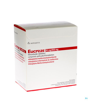 Eucreas 50 mg/ 850 mg comp pell 180