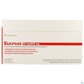 Eucreas 50 mg/ 850 mg comp pell 180