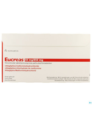 Eucreas 50 mg/ 850 mg comp pell 180