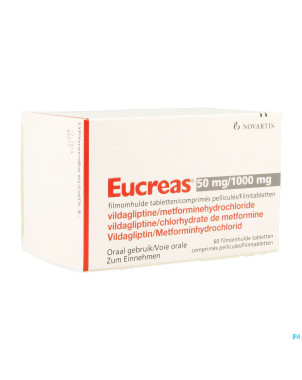 Eucreas 50 mg/1000 mg comp pell  60