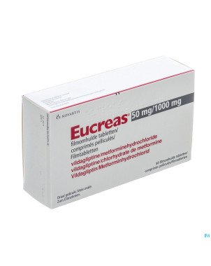 Eucreas 50 mg/1000 mg comp pell  60
