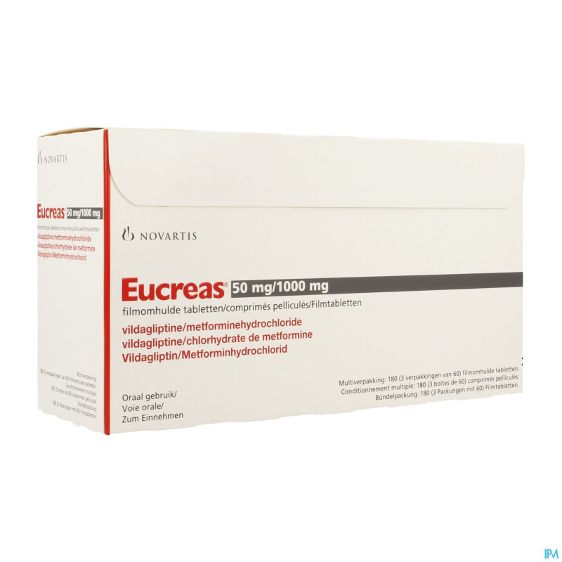 Eucreas 50 mg/1000 mg comp pell 180