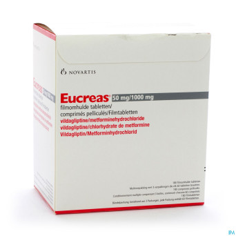 Eucreas 50 mg/1000 mg comp pell 180