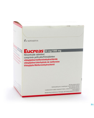 Eucreas 50 mg/1000 mg comp pell 180