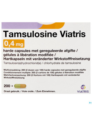 Tamsulosine viatris 0,4mg lib.prol.caps 200 blist.