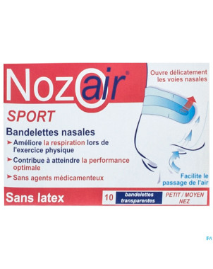 Nozoair sport bandelette nasale petit-moyen nez 10
