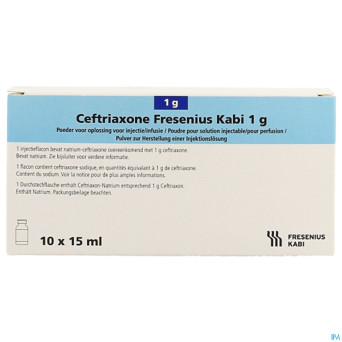 Ceftriaxone fresenius pdr pour sol inj 10x1g