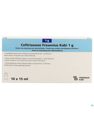 Ceftriaxone fresenius pdr pour sol inj 10x1g