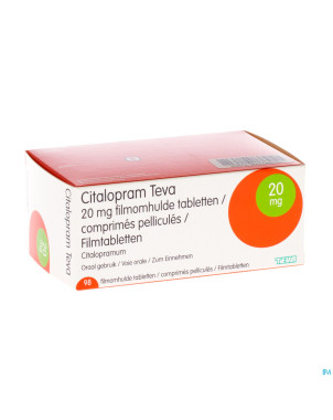 Citalopram teva comp pell. 98 x 20 mg