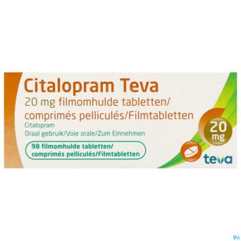 Citalopram teva comp pell. 98 x 20 mg