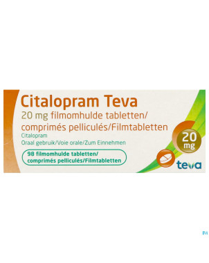 Citalopram teva comp pell. 98 x 20 mg