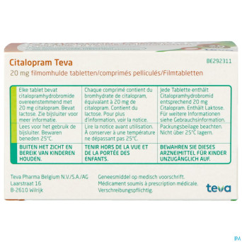 Citalopram teva comp pell. 98 x 20 mg