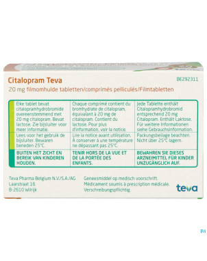 Citalopram teva comp pell. 98 x 20 mg