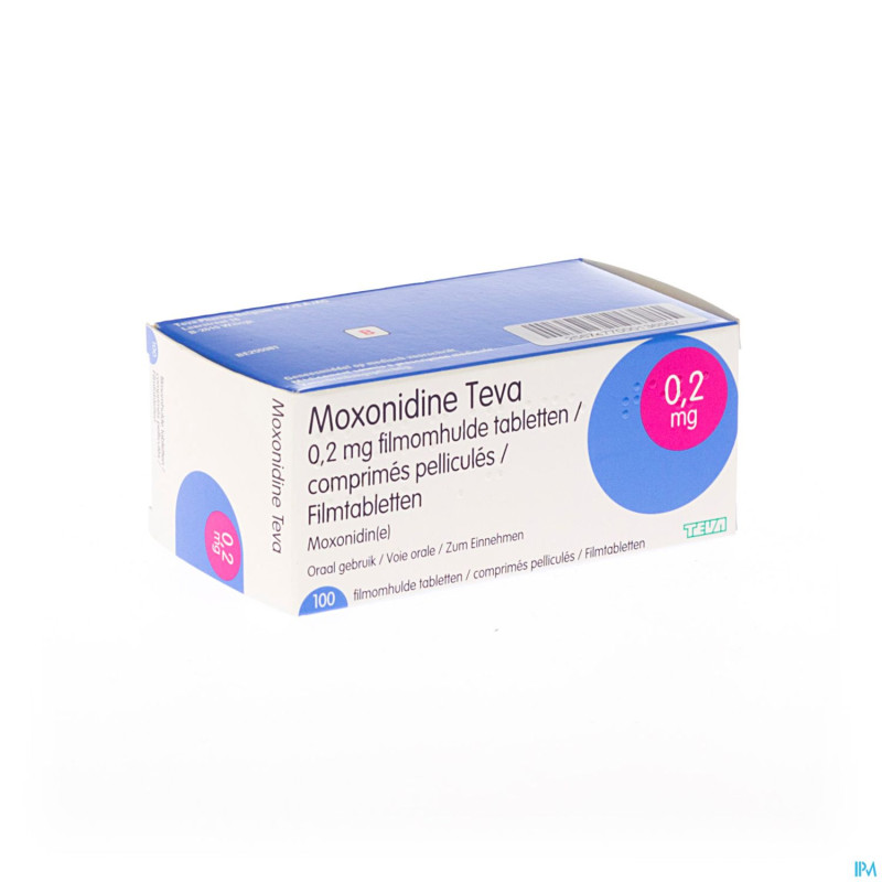 Moxonidine teva comp 100 x 0,2 mg