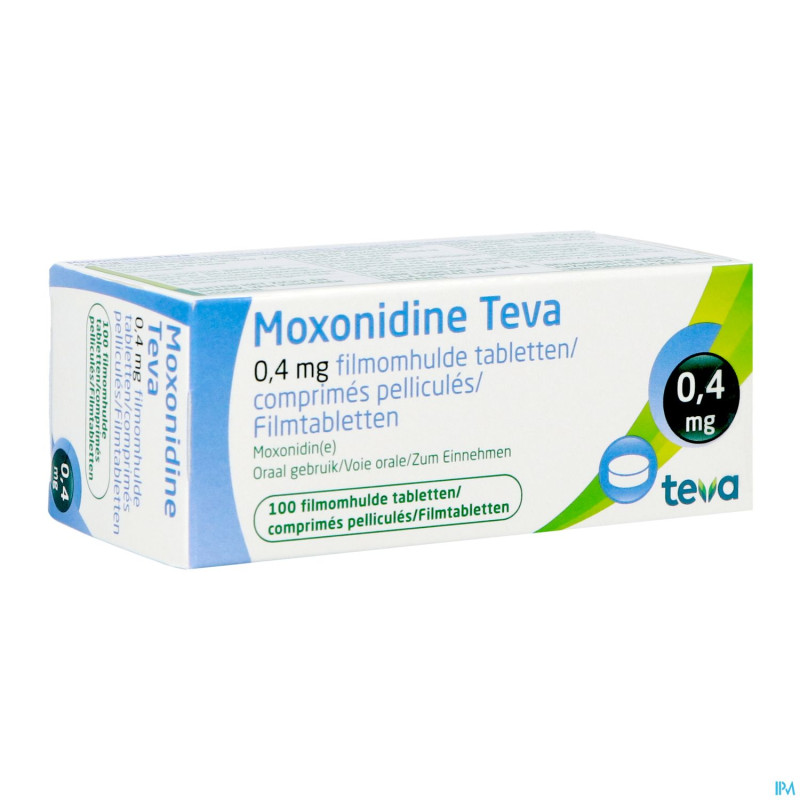 Moxonidine teva comp 100 x 0,4 mg