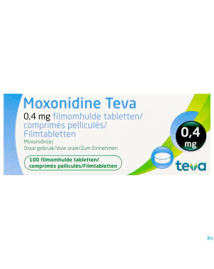Moxonidine teva comp 100 x 0,4 mg