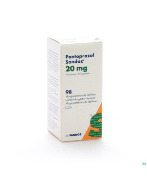 Pantoprazol 20mg sandoz gastro resist.comp 98 hdpe
