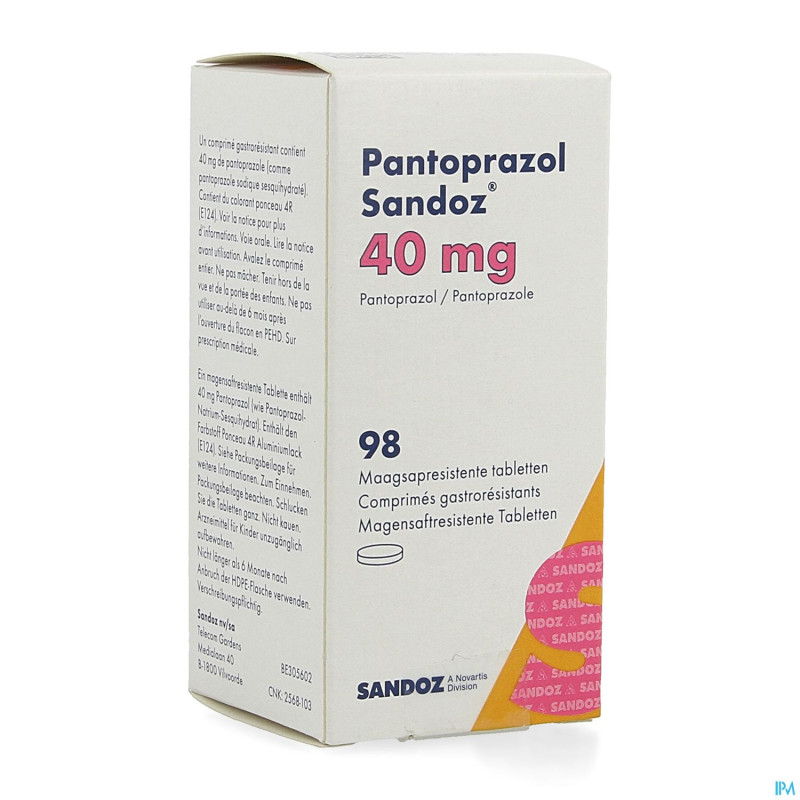 Pantoprazol 40mg sandoz gastro resist.comp 98 hdpe