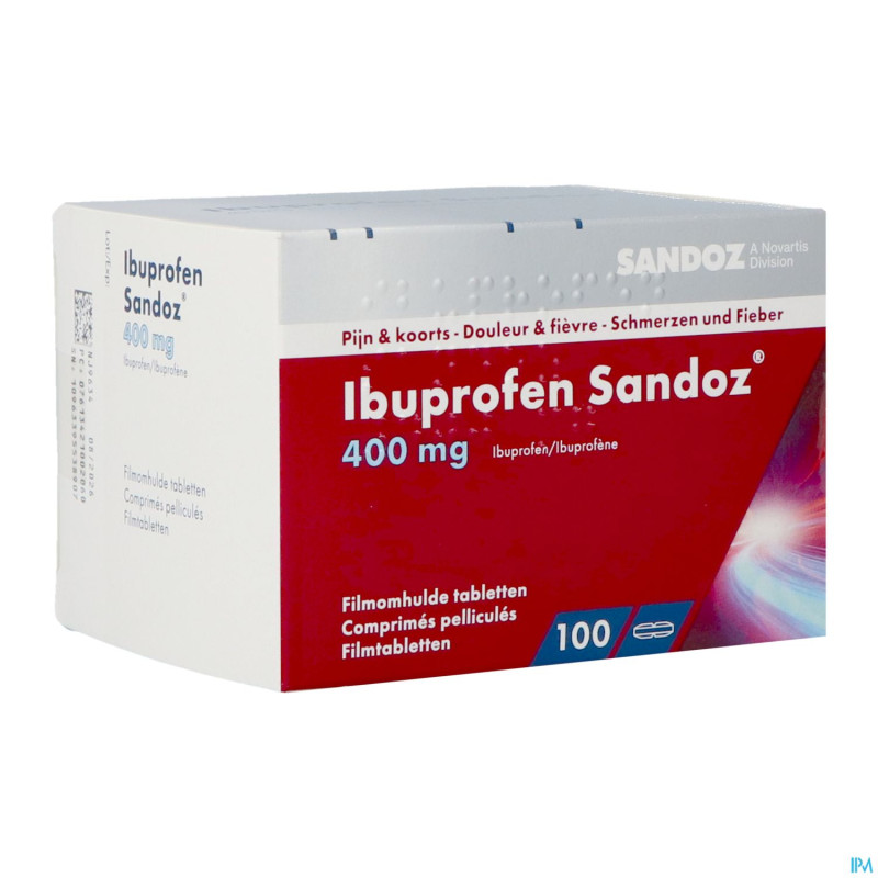 Ibuprofen sandoz 400mg comp pell 100