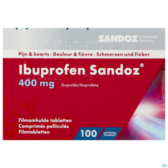 Ibuprofen sandoz 400mg comp pell 100