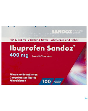 Ibuprofen sandoz 400mg comp pell 100