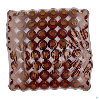 Flacon octagonale brun pp 28 -caps    100ml 64 aca