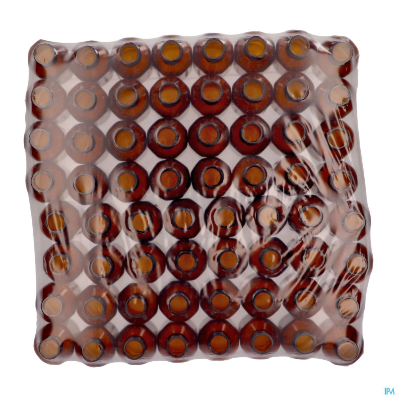 Flacon octagonale brun pp 28 -caps    100ml 64 aca