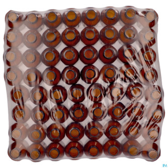 Flacon octagonale brun pp 28 -caps    100ml 64 aca