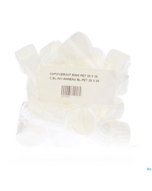 Capsule blanche inviol. anneau blanc pet 28 25 aca