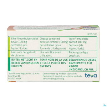 Sertraline teva 100 mg comp  60 x 100 mg